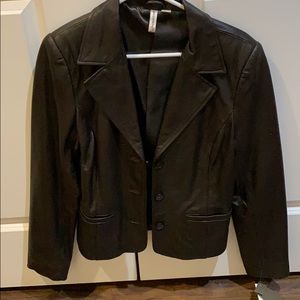 Brown leather jacket